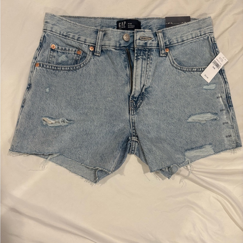 GAP Blue Jean Shorts Distressed Raw Hem